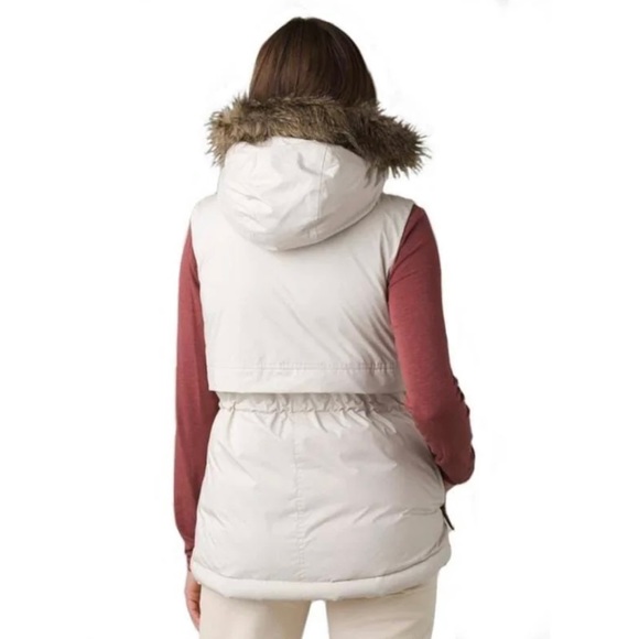 PRANA Banajaara Vest w Faux Fur Hood NWT - Picture 2 of 7